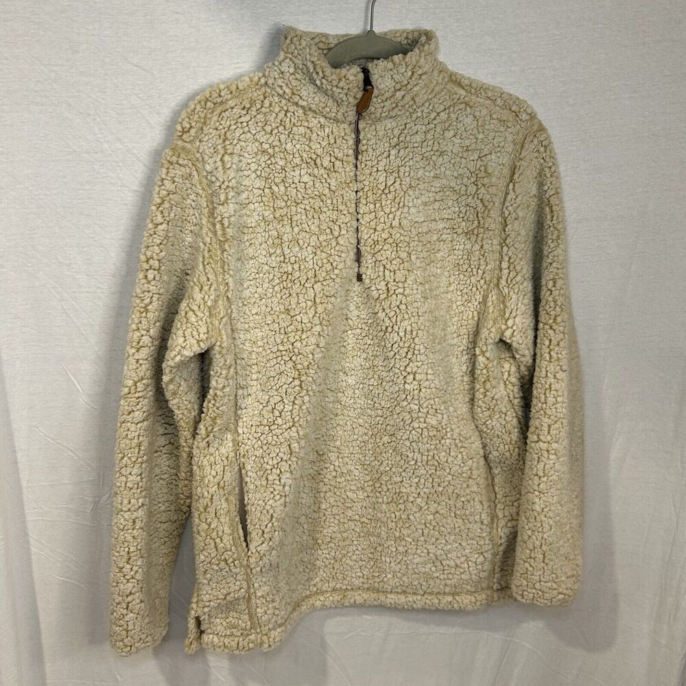 Pink‎ Lily Tan Sherpa Pull Over 1/4 Zip Women’s Large Warm